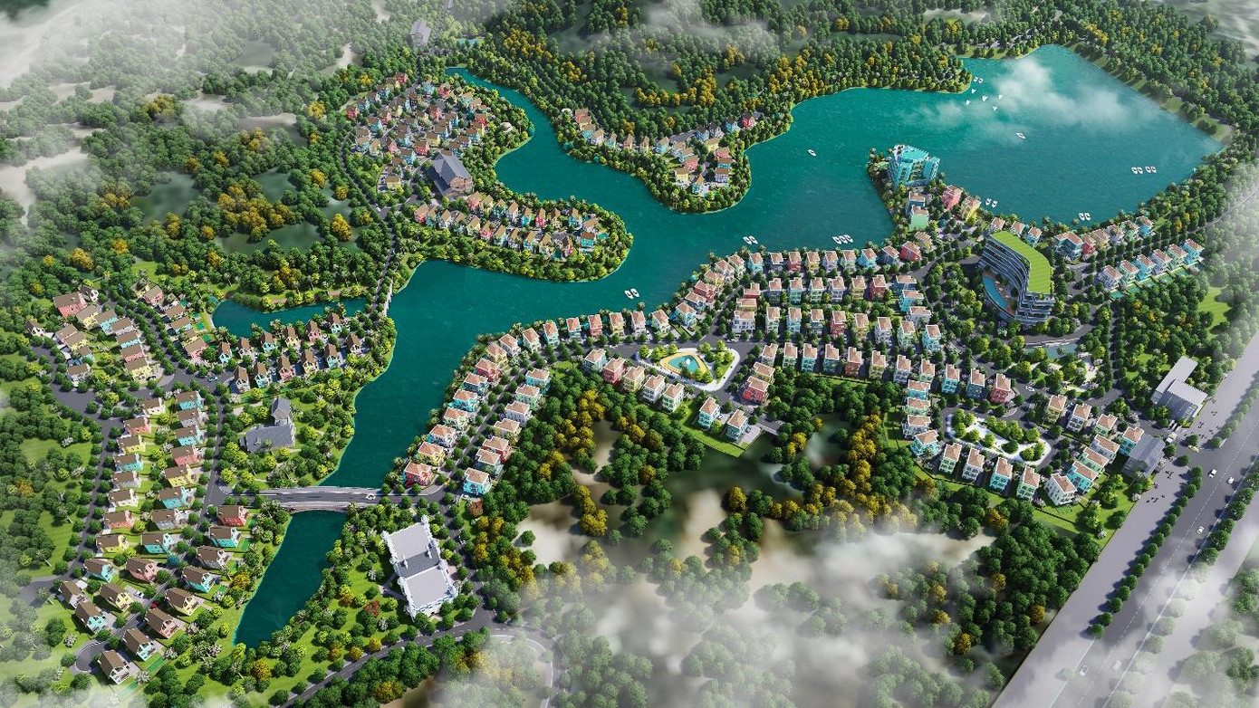 Euro Villas là dự án duy nhất ở Hòa Bình sở hữu đặc quyền “hồ trong lòng phố”