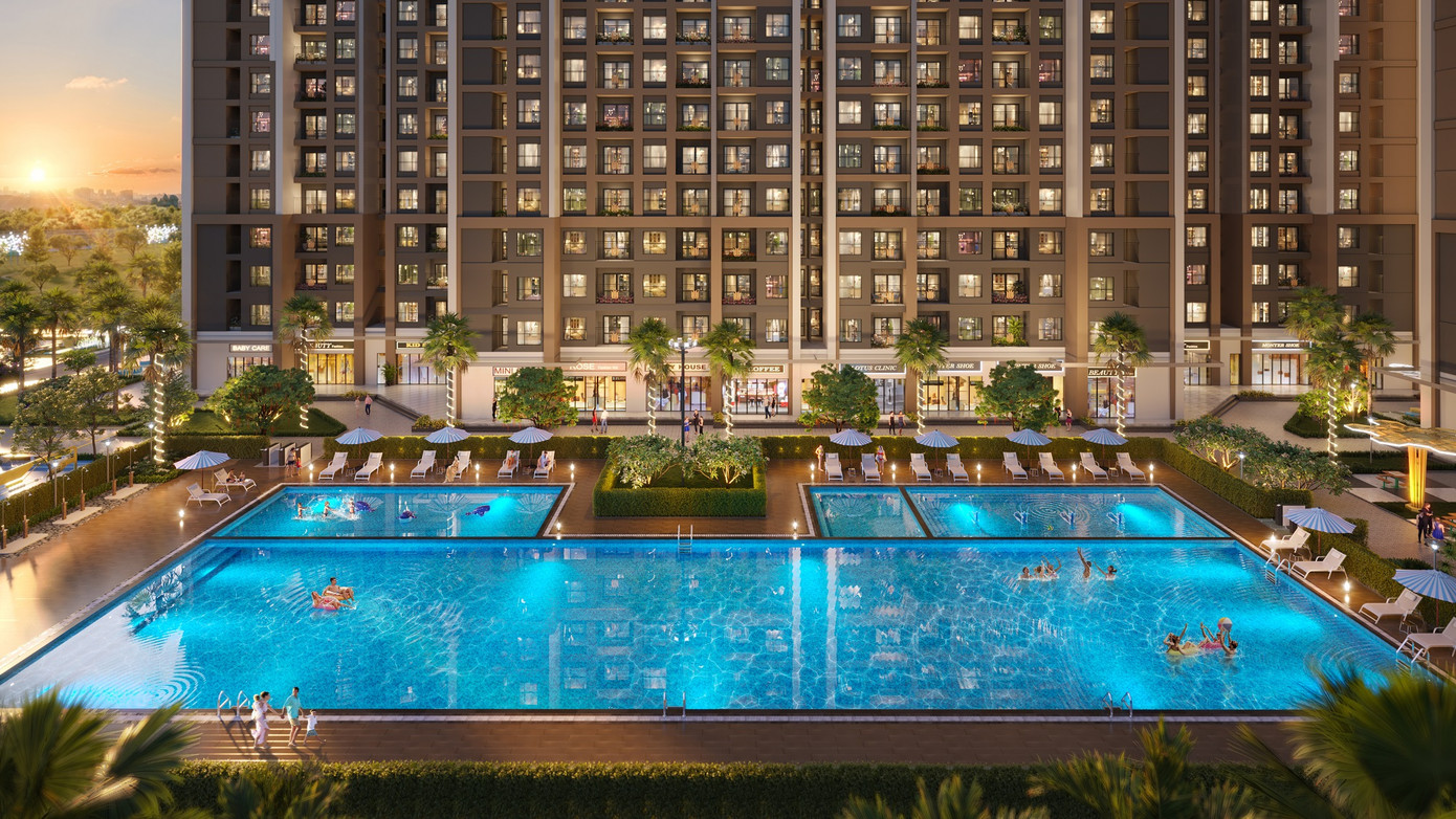 Khu bể bơi The Sola Park có diện tích lên đến 1700m2 Khu bể bơi The Sola Park có diện tích lên đến 1700m2