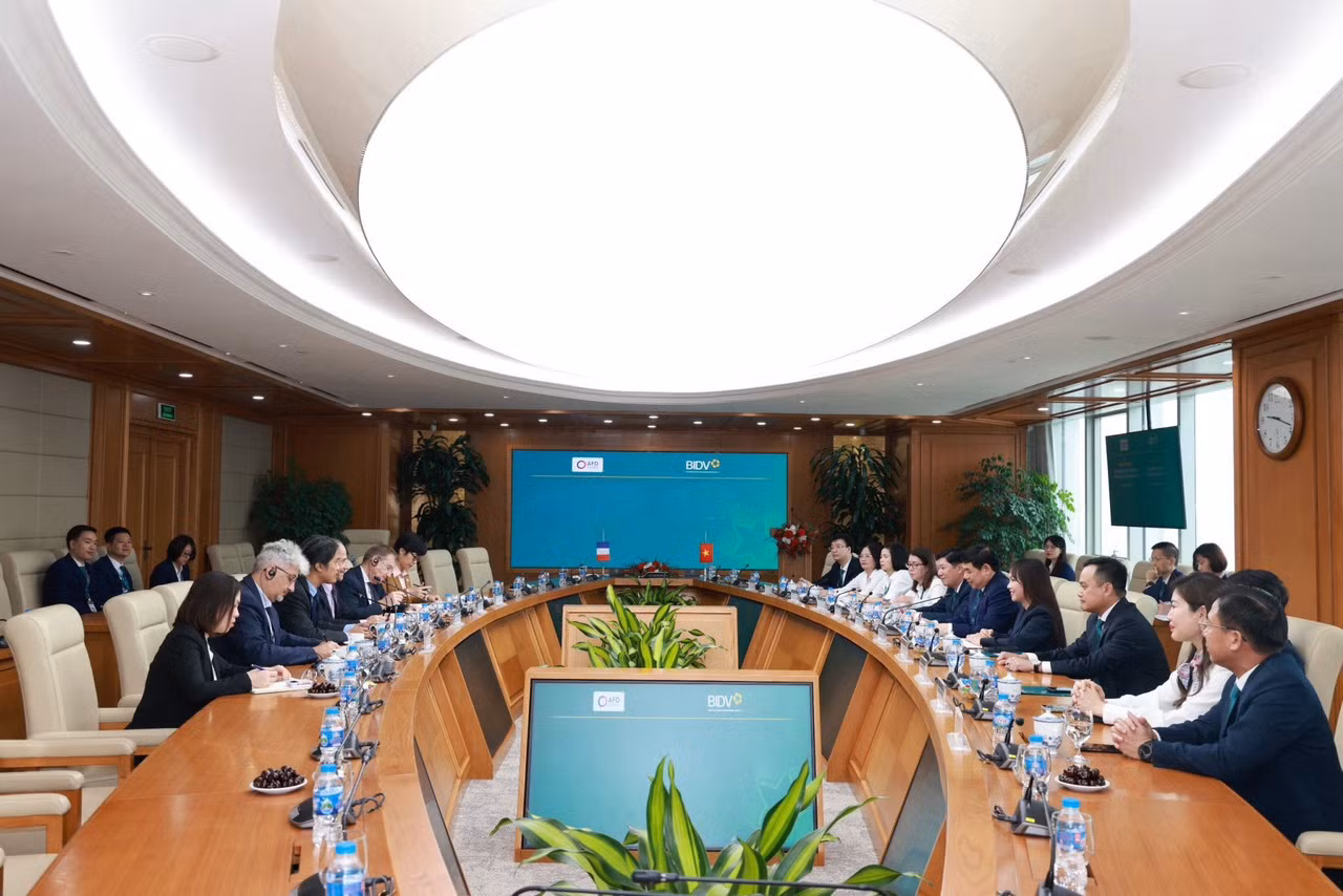 Đại diện Lãnh đạo BIDV và Cơ quan Phát triển Pháp (AFD) tại buổi làm việc