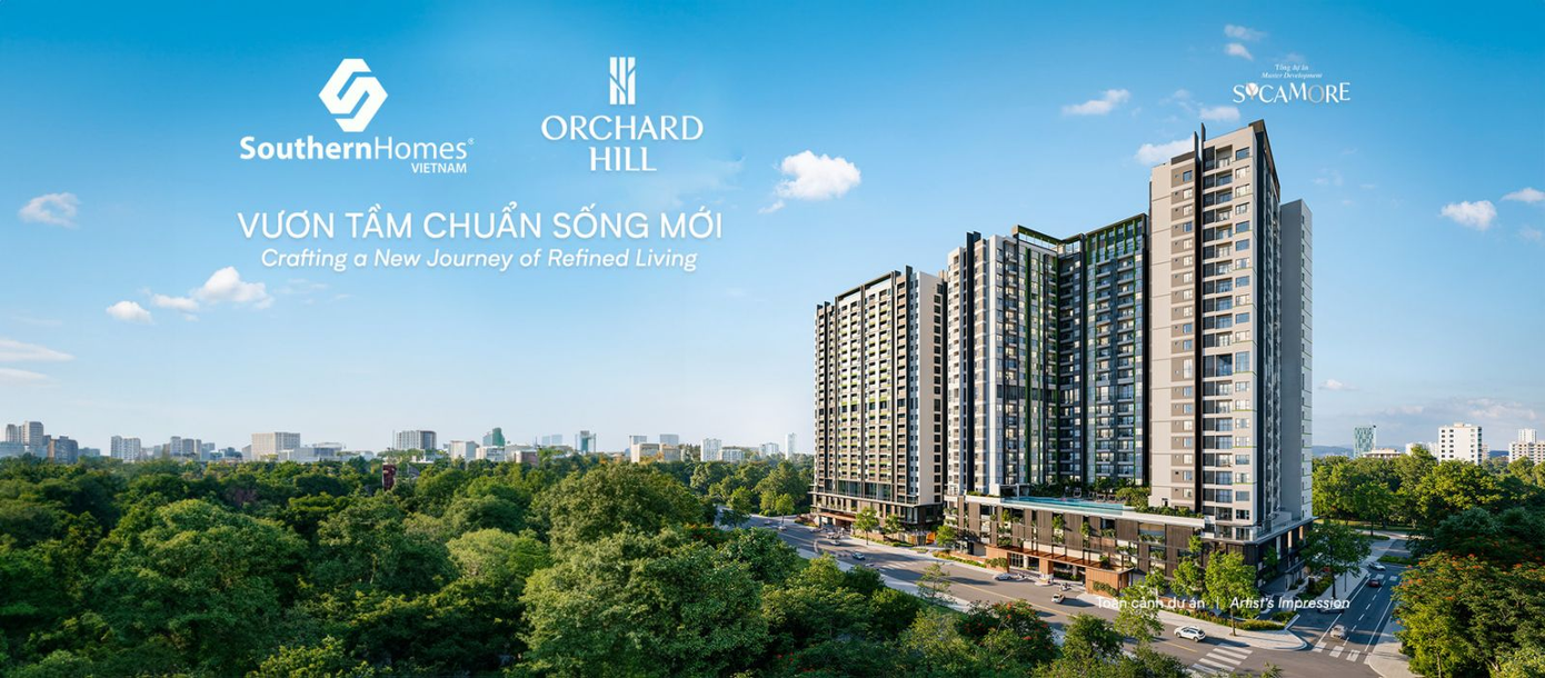 Phối cảnh tổng thể phân khu cao tầng Orchard Hill thuộc tổng thể dự án Sycamore.