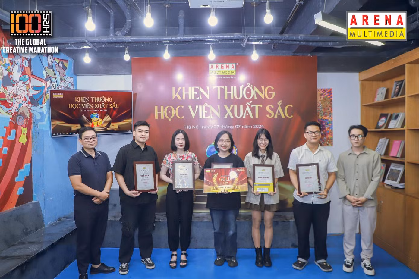 Đội DRAGON BALLS (Hà Nội) đã giành được Giải Vàng hạng mục Truyện tranh chuyển động (Ảnh Aptech)