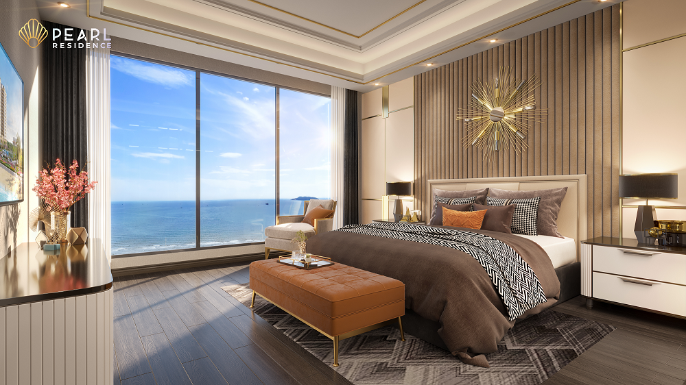 Tầm nhìn panorama hướng biển Cửa Lò từ căn hộ cao cấp Pearl Residence.