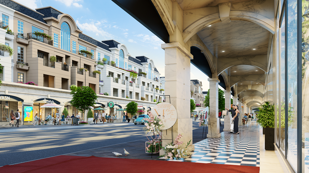 Hành lang thương mại và vỉa hè mở rộng 6,5m là lợi thế đắt giá tại shophouse Agora City