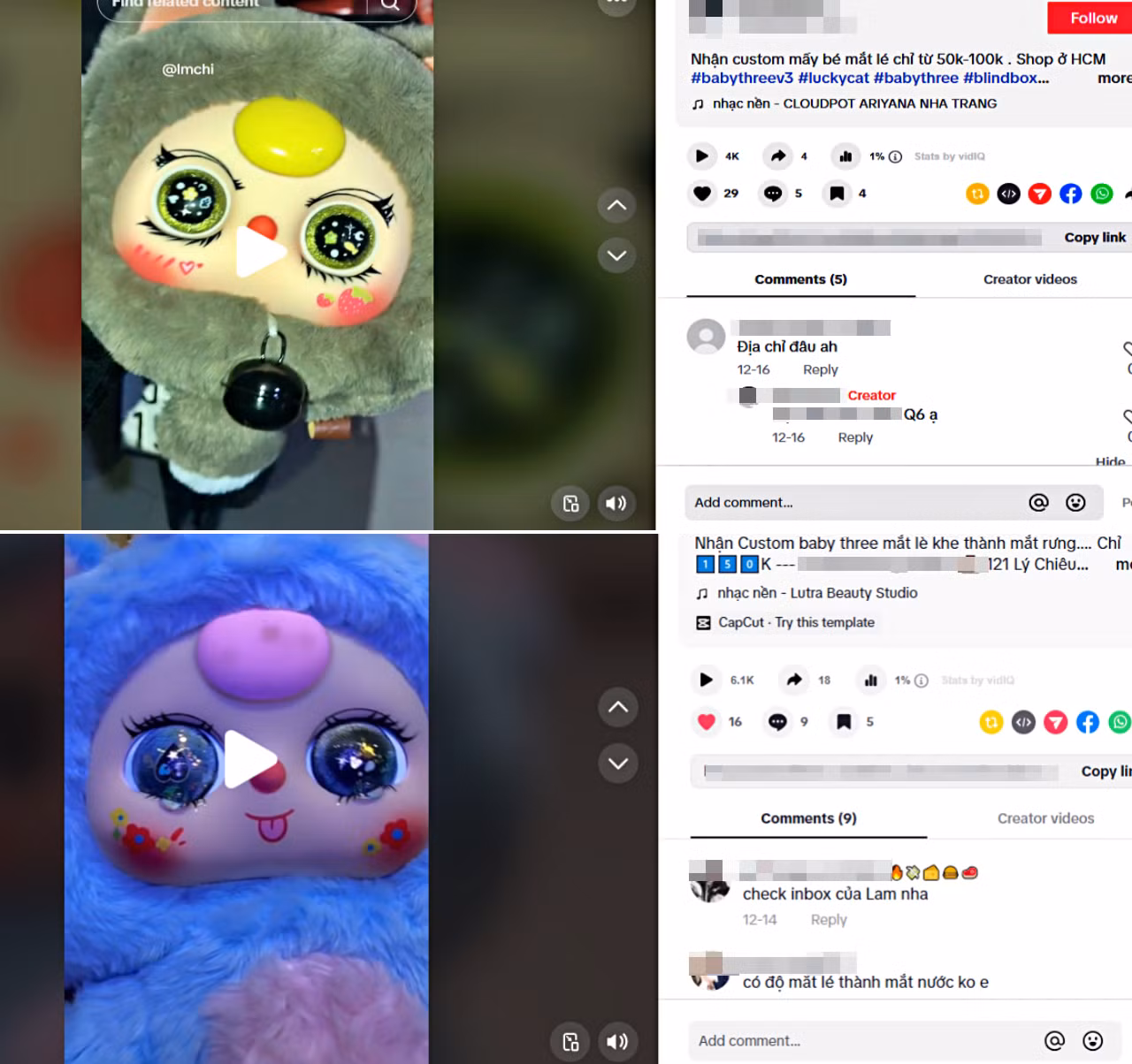 Dịch vụ trang điểm, vẽ mặt, mắt... Baby Three theo yêu cầu cũng được quảng cáo rầm rộ. Ảnh: Chụp màn hình Dịch vụ trang điểm, vẽ mặt, mắt... Baby Three theo yêu cầu cũng được quảng cáo rầm rộ. Ảnh: Chụp màn hình
