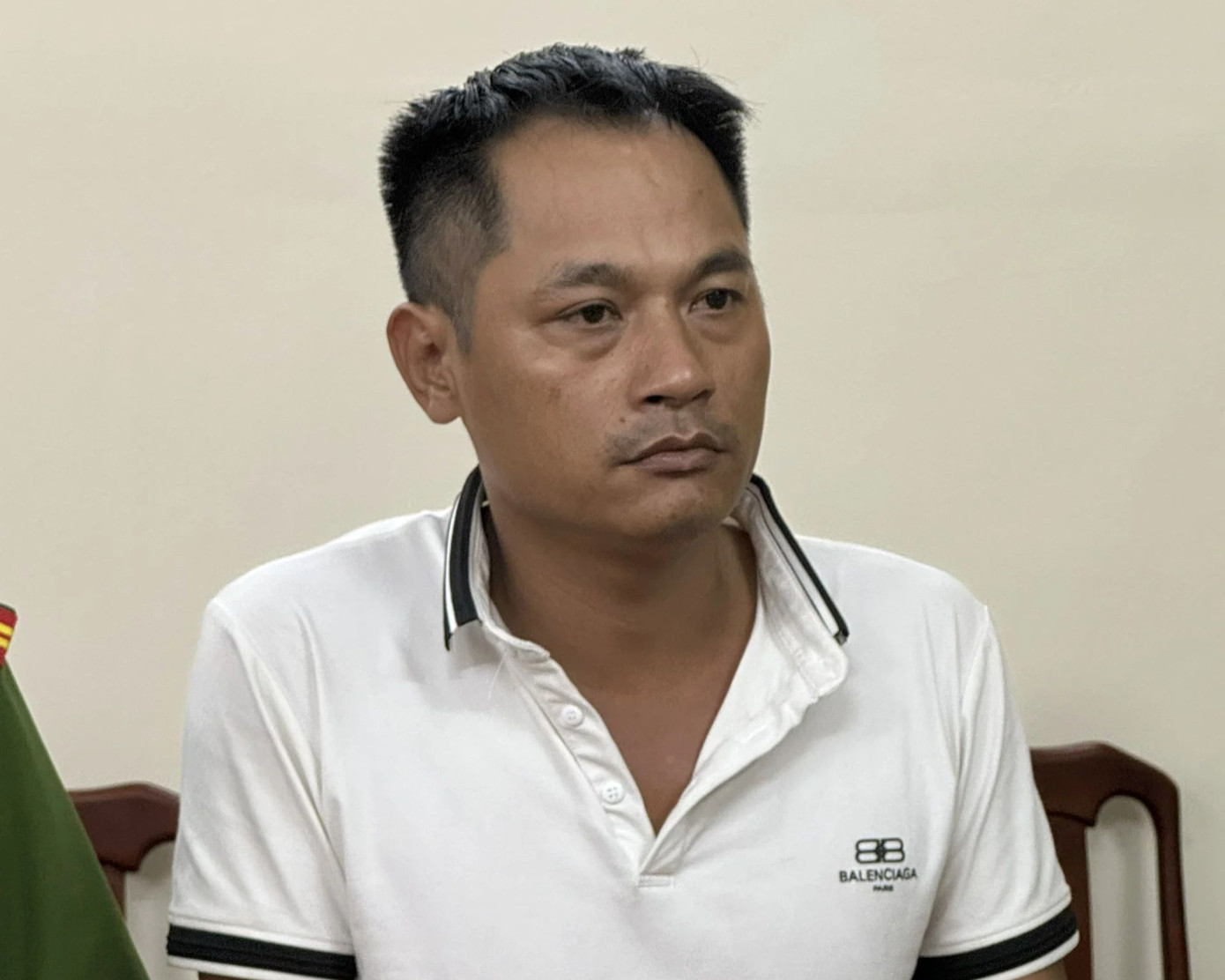 Bùi Văn Tân lúc bị bắt giữ. Ảnh: Công an cung cấp.