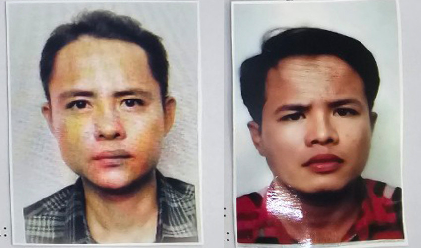 Nguyễn Hữu Oai (bên trái) và Nguyễn Hữu Như. Ảnh: Công an cung cấp.