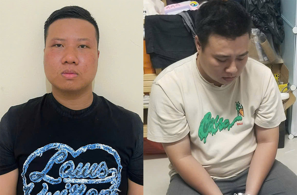 Phan Minh Trung (bên trái) và Phan Minh Hiếu. Ảnh: Công an cung cấp.