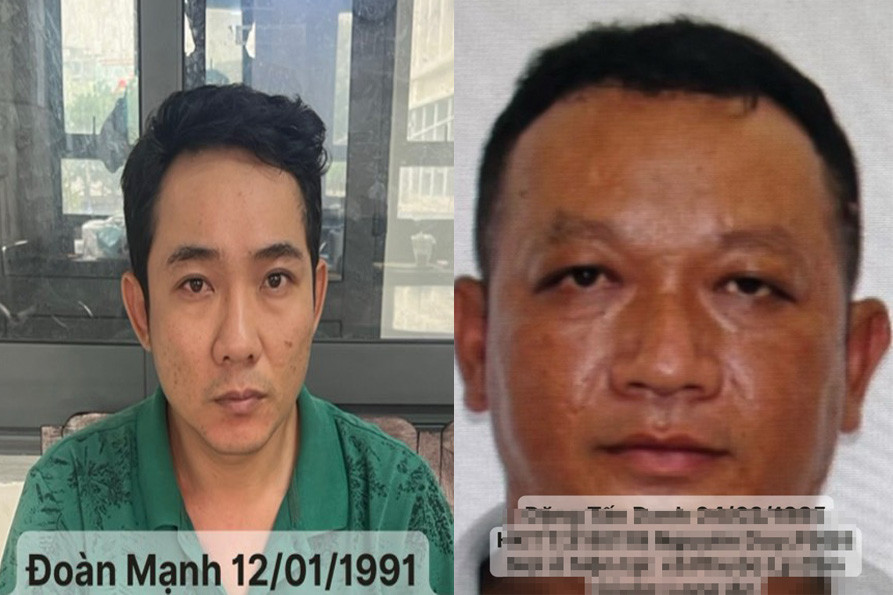 Mạnh và Danh tại cơ quan công an. Ảnh: H.T.