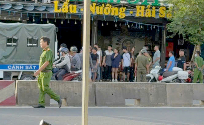 Quán nhậu xảy ra vụ việc. Ảnh: C.A. Quán nhậu xảy ra vụ việc. Ảnh: C.A.