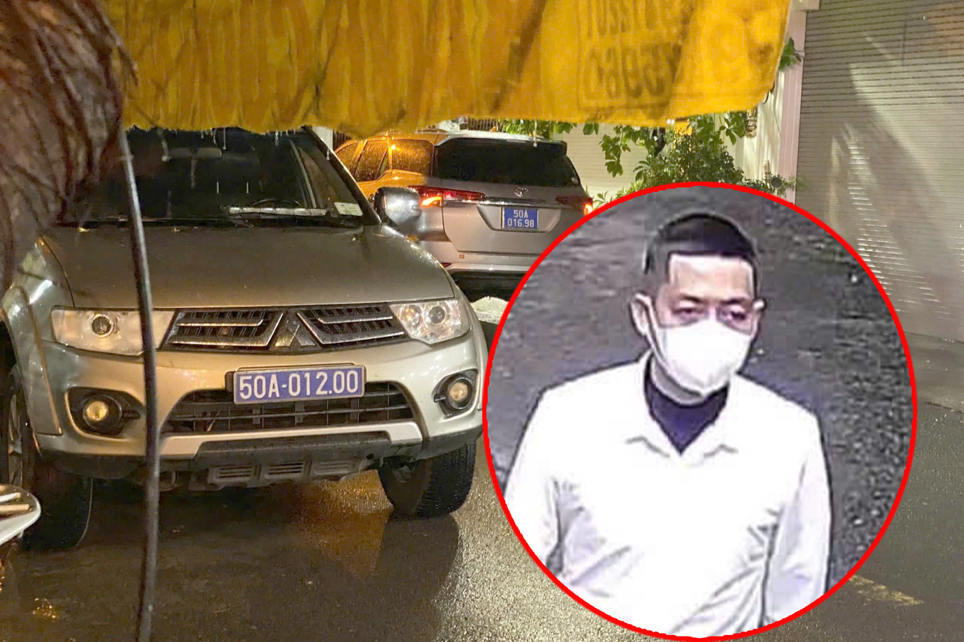 Nghi can Anh (khoanh tròn đỏ) và hiện trường xảy ra vụ việc. Ảnh: C.A. Nghi can Anh (khoanh tròn đỏ) và hiện trường xảy ra vụ việc. Ảnh: C.A.