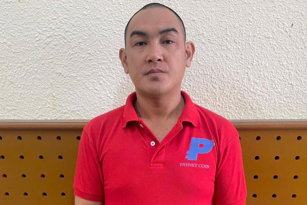 Thái Kiết Huy tại cơ quan công an. Ảnh: Công an cung cấp.