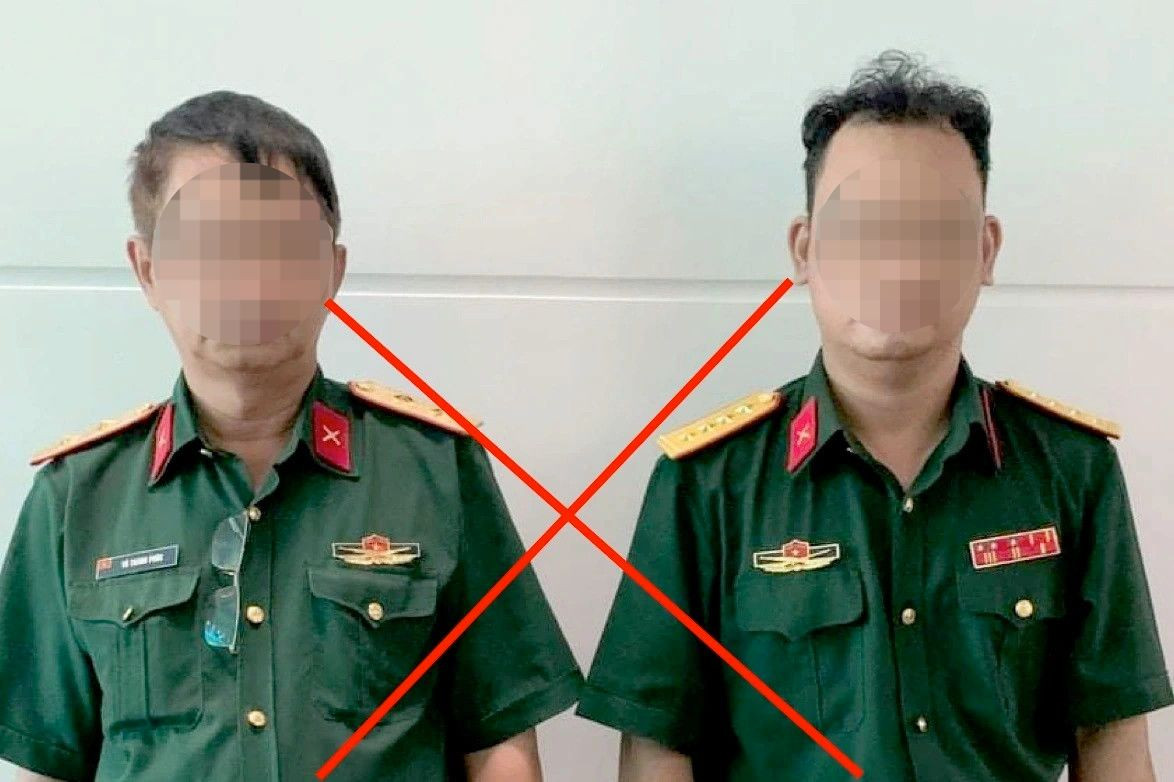Hai người giả mạo Trung tướng và Đại úy được phát hiện ở quận Bình Thạnh vào năm 2021. Ảnh: H.T.