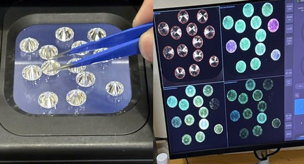 Số kim cương được lực lượng chức năng phát hiện. Ảnh: Công an cung cấp. Số kim cương được lực lượng chức năng phát hiện. Ảnh: Công an cung cấp.