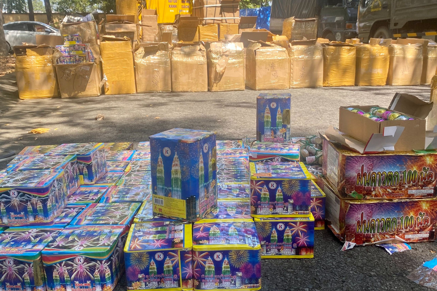 Số pháo lậu được thu giữ. Ảnh: Công an cung cấp. Số pháo lậu được thu giữ. Ảnh: Công an cung cấp.