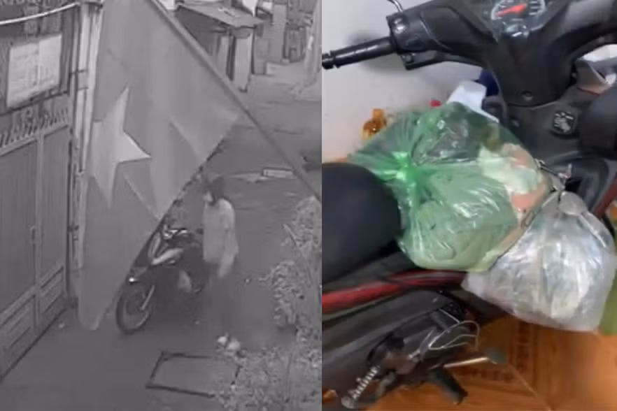 Camera ghi cảnh chị Thống đi làm về phòng trọ (ảnh bên trái) và chiếc xe máy cùng với đồ đạc ở bên trong căn phòng. Ảnh: A.X. Camera ghi cảnh chị Thống đi làm về phòng trọ (ảnh bên trái) và chiếc xe máy cùng với đồ đạc ở bên trong căn phòng. Ảnh: A.X.