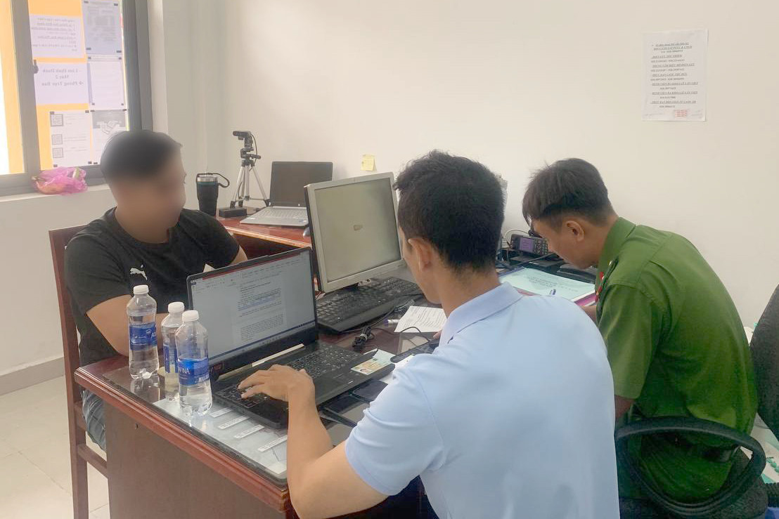 Cơ quan công an làm việc đối với T.T.N.. Ảnh: Công an cung cấp. Cơ quan công an làm việc đối với T.T.N.. Ảnh: Công an cung cấp.