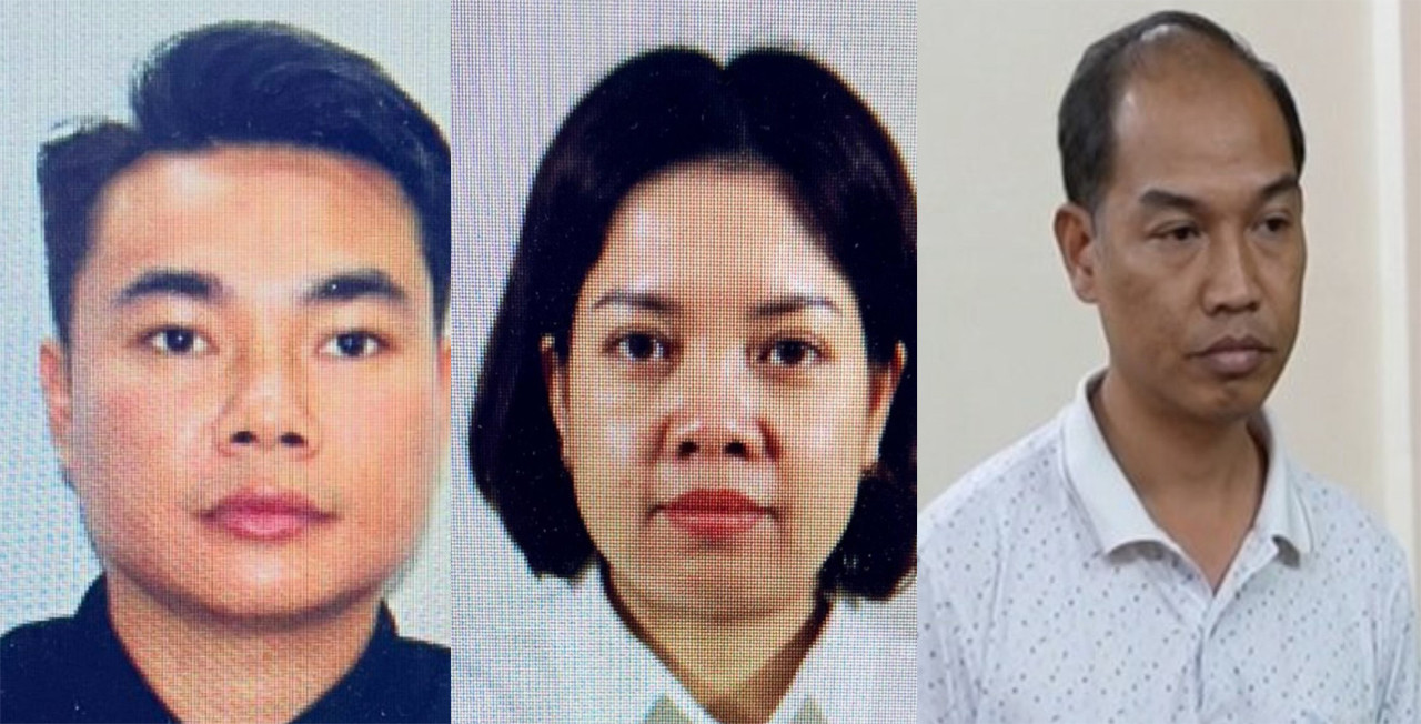 Từ trái qua, Sùng, Oanh và Toàn. Ảnh: Công an cung cấp.