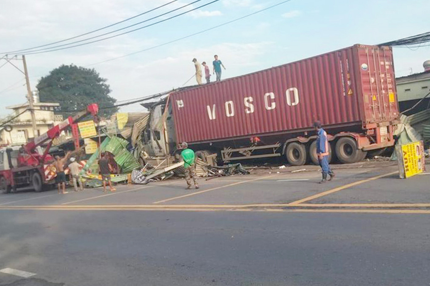 Hiện trường vụ tai nạn. Ảnh: Công an TPHCM. Hiện trường vụ tai nạn. Ảnh: Công an TPHCM.