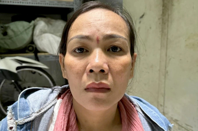 Nguyễn Thị Loan tại cơ quan công an. Ảnh: A.X. Nguyễn Thị Loan tại cơ quan công an. Ảnh: A.X.