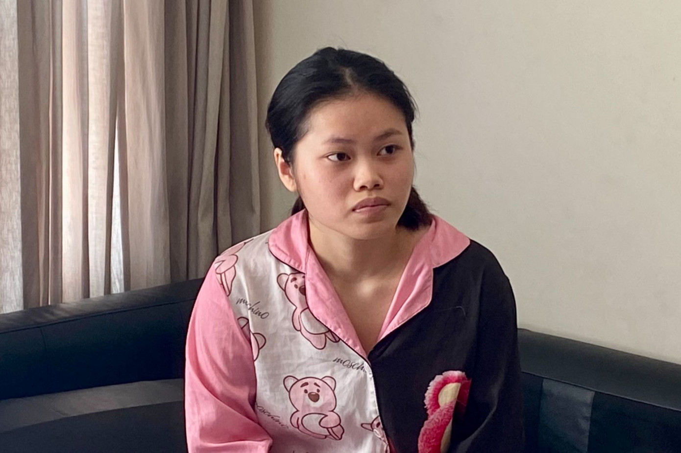 Phạm Huỳnh Nhật Vi lúc bị bắt.