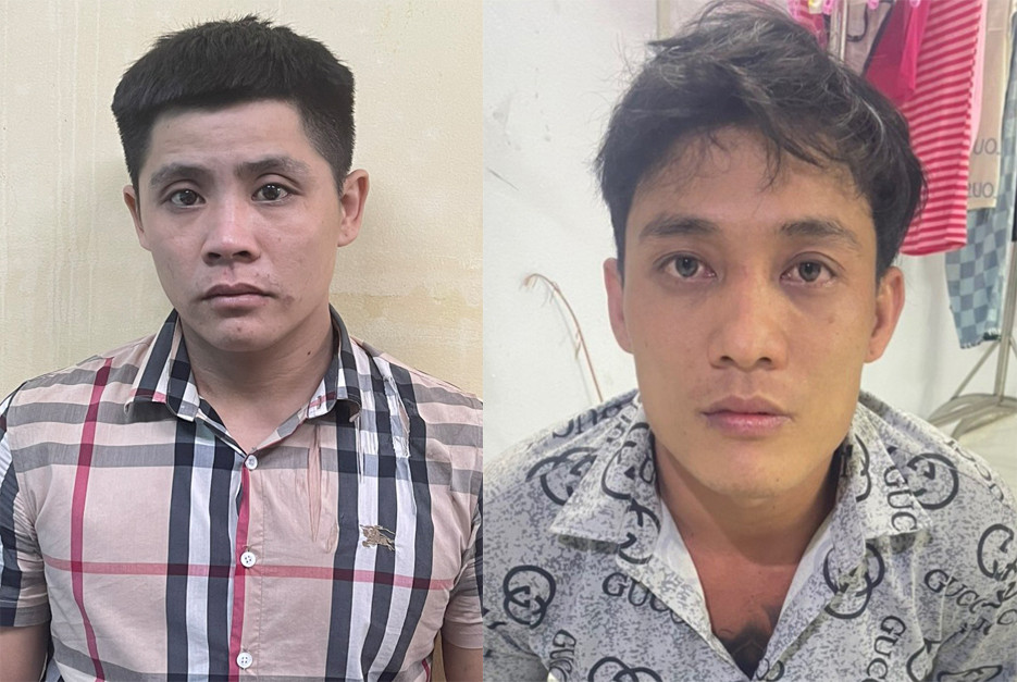 Tuấn (bên trái) và Thông lúc bị bắt. Ảnh: Công an cung cấp. Tuấn (bên trái) và Thông lúc bị bắt. Ảnh: Công an cung cấp.