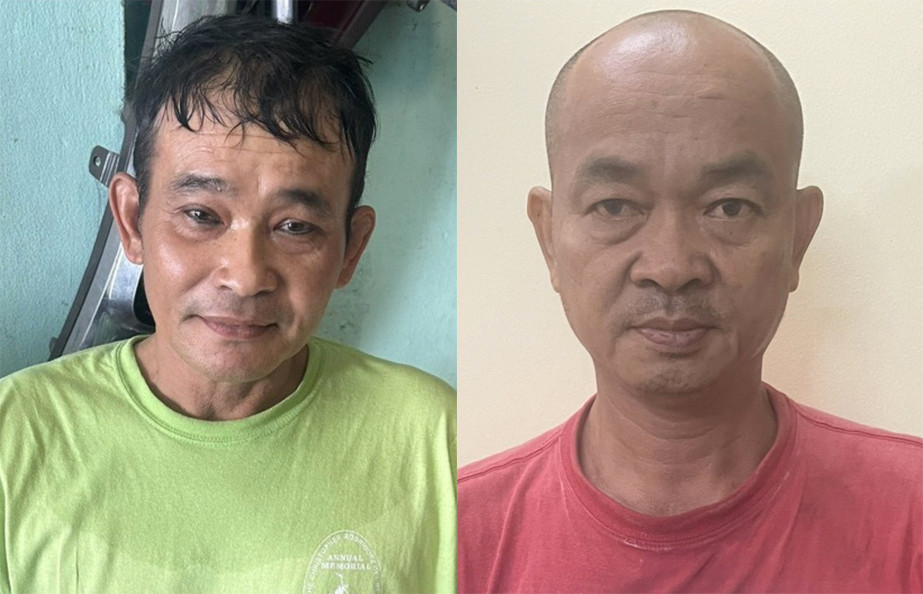 Uyển (bên trái) và Việt lúc bị bắt. Ảnh: Công an cung cấp. Uyển (bên trái) và Việt lúc bị bắt. Ảnh: Công an cung cấp.