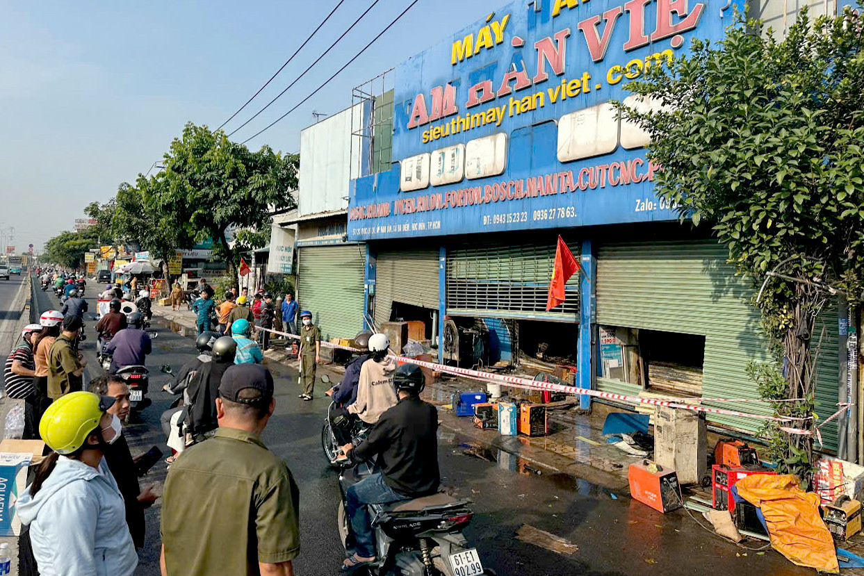 Hiện trường vụ cháy. Ảnh: C.A.