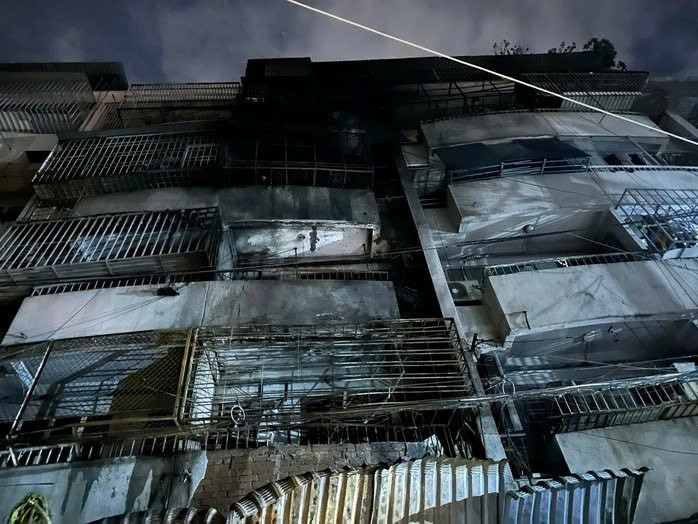 Hiện trường lúc xảy ra cháy. Ảnh: C.A. Hiện trường lúc xảy ra cháy. Ảnh: C.A.