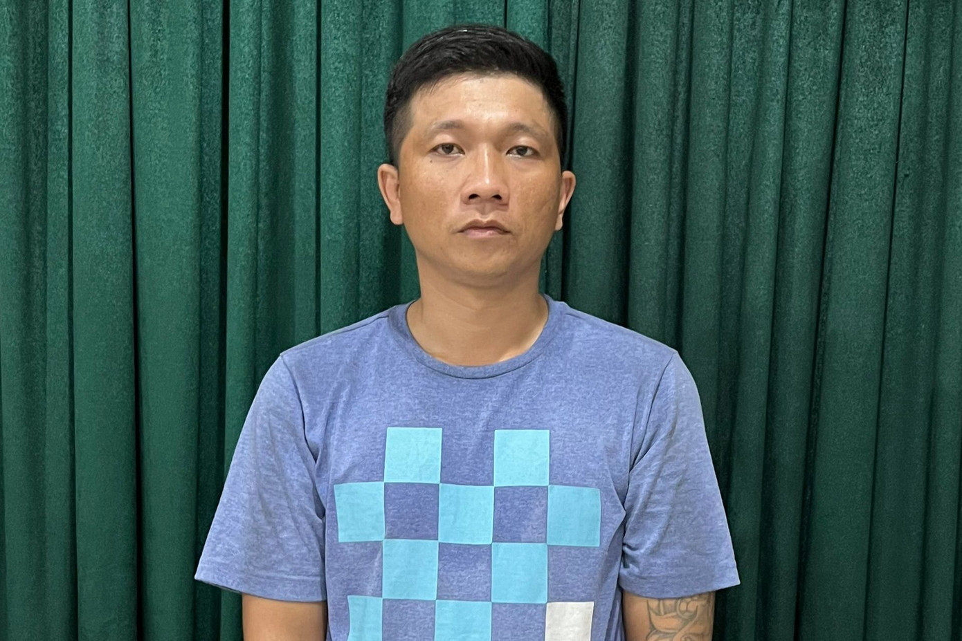 Võ Hữu Nhân tại cơ quan công an. Ảnh: A.X.