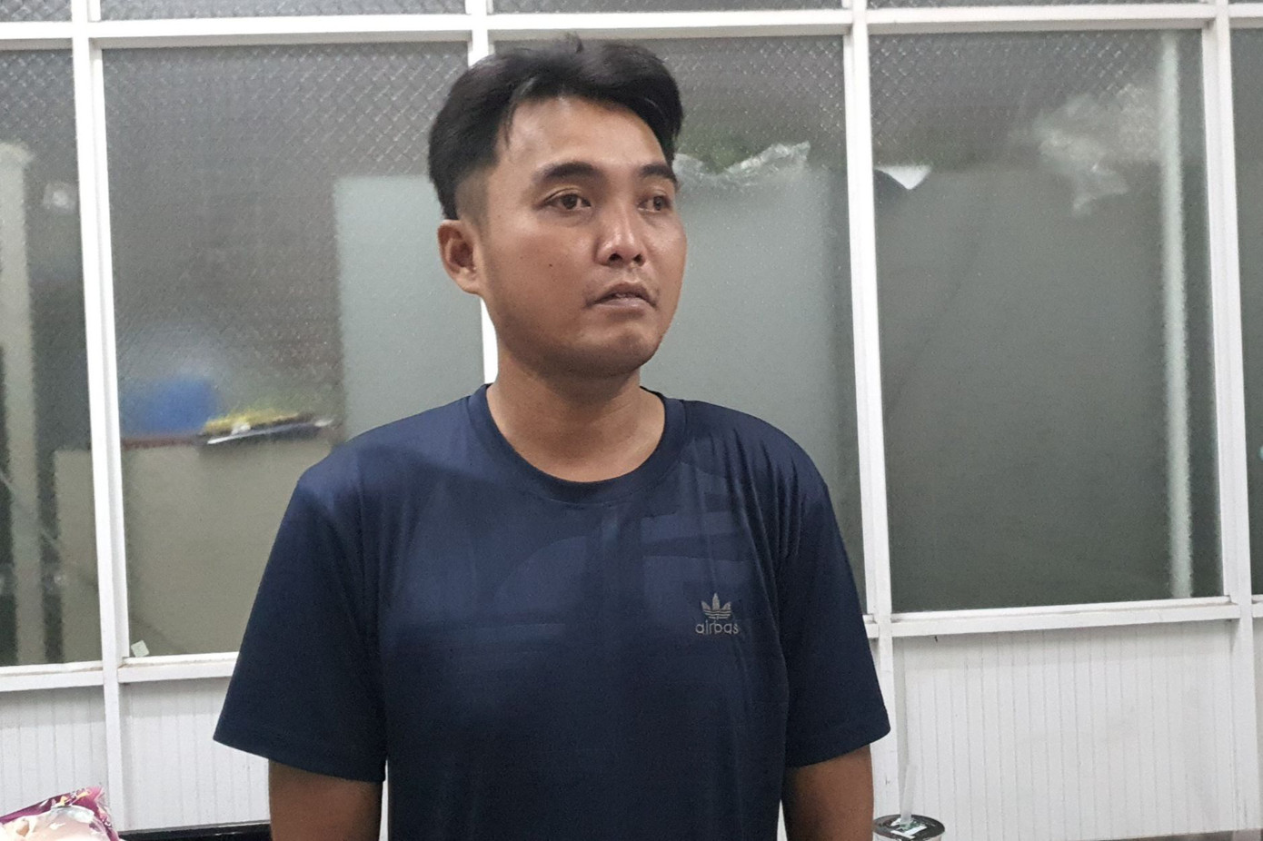 Võ Văn Thành tại cơ quan công an. Ảnh: A.X.