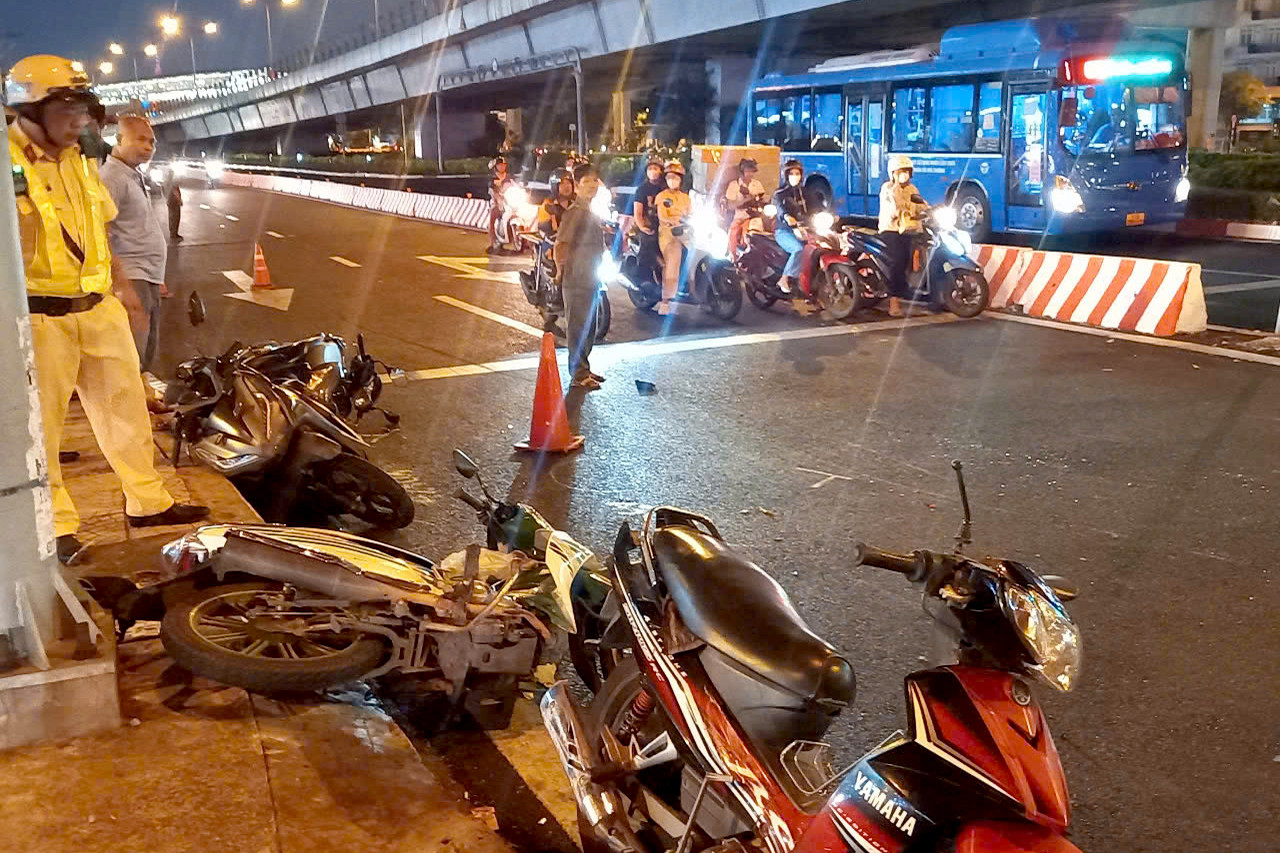 Hiện trường vụ tai nạn. Ảnh: C.A.