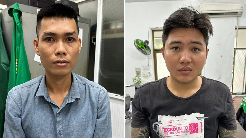 Nguyễn Minh Tiến (bên trái) và Trần Phương Quang tại cơ quan công an. Ảnh: Công an cung cấp. Nguyễn Minh Tiến (bên trái) và Trần Phương Quang tại cơ quan công an. Ảnh: Công an cung cấp.