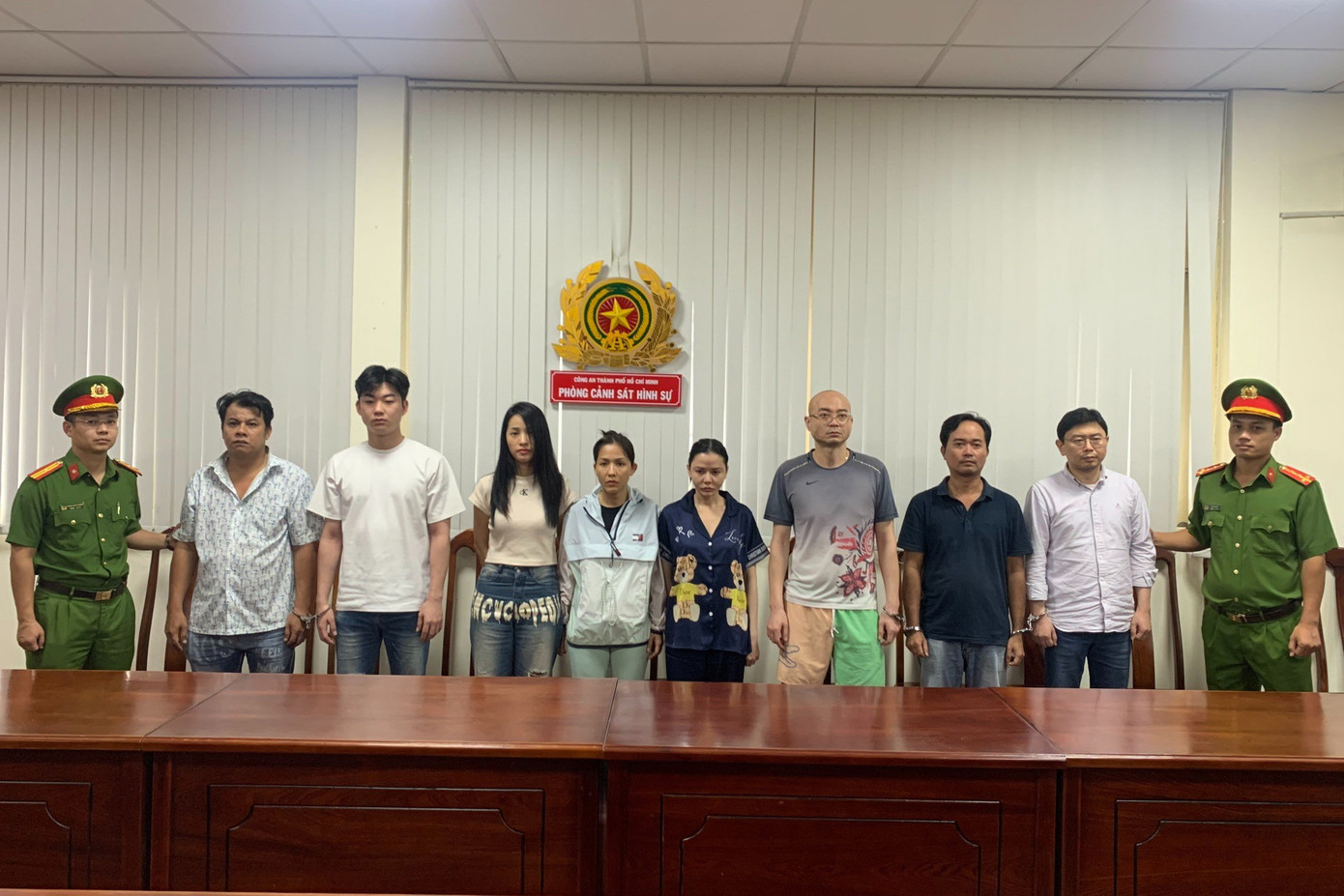 Các đối tượng trong đường dây mại dâm bị bắt giữ vào năm 2023.