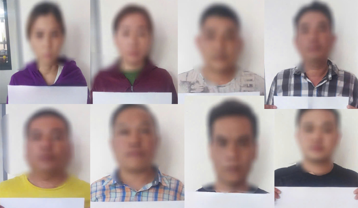 Các đối tượng tại cơ quan công an. Ảnh: Công an cung cấp. Các đối tượng tại cơ quan công an. Ảnh: Công an cung cấp.