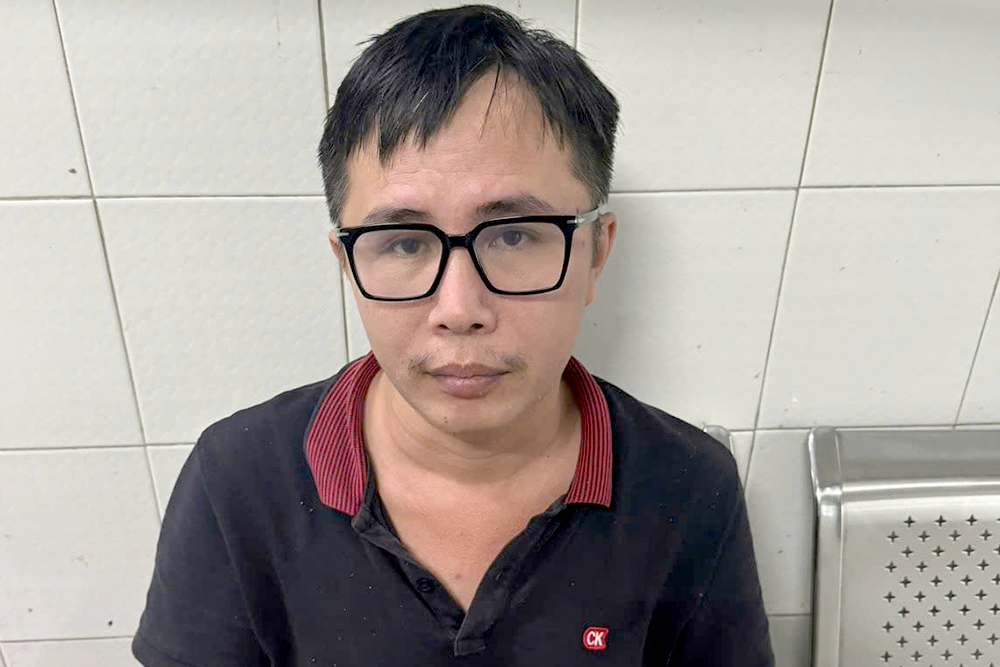 Bị can Cường tại cơ quan công an. Ảnh: C.A.