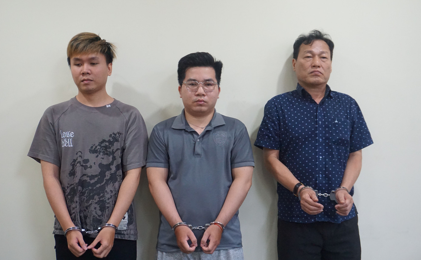 Từ trái qua, Tân, Minh và Cần. Ảnh: Công an cung cấp