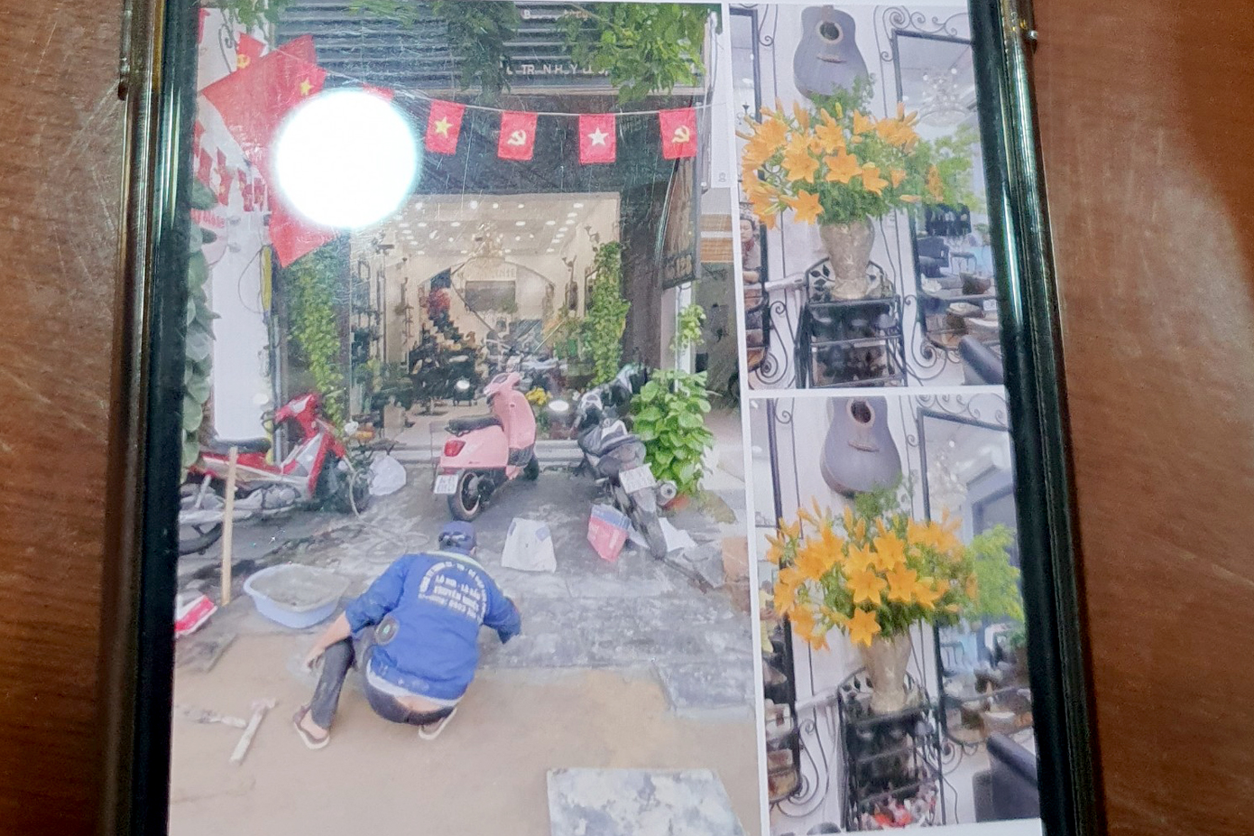 Hình ảnh thể hiện ông H tự ý ý đào, đắp, san lấp mặt bằng trong hành lang an toàn đường bộ mà không xin phép.