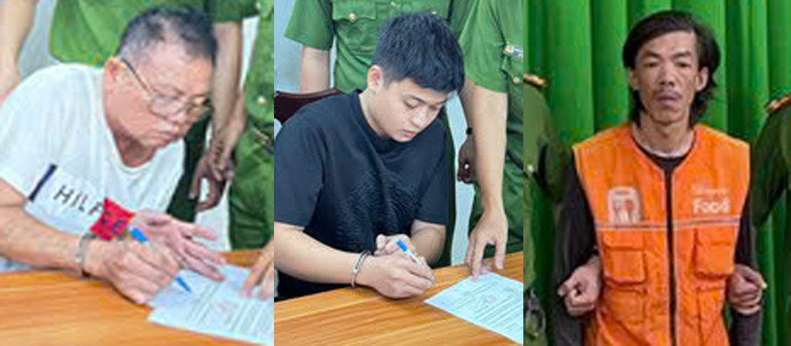 Từ trái qua, ông Bằng, Niên và Hiền. Ảnh: C.A.