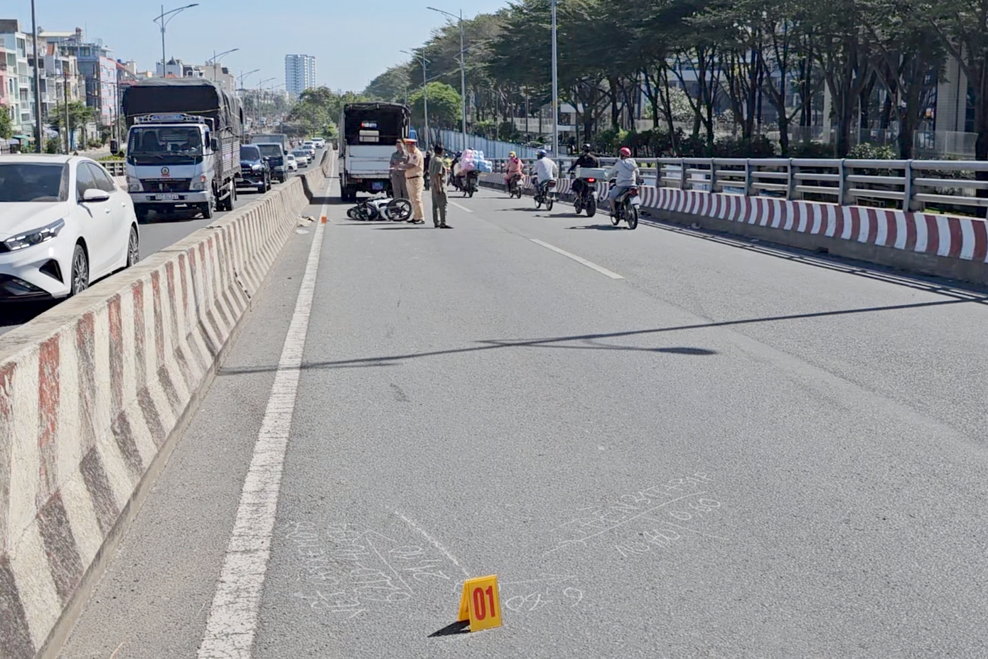 Hiện trường vụ tai nạn. Ảnh: M.A.