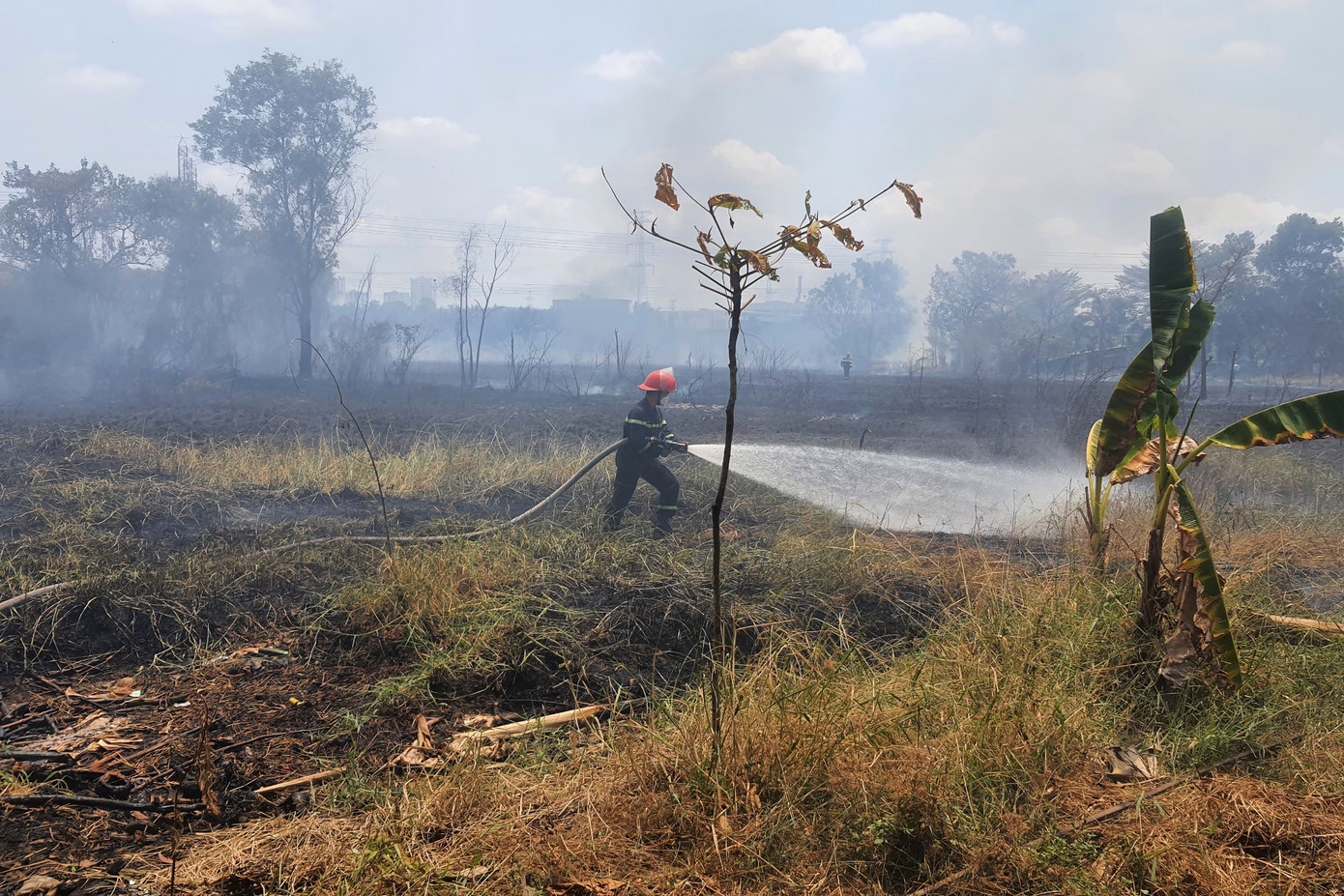 Hiện trường vụ cháy. Ảnh: Minh Anh.