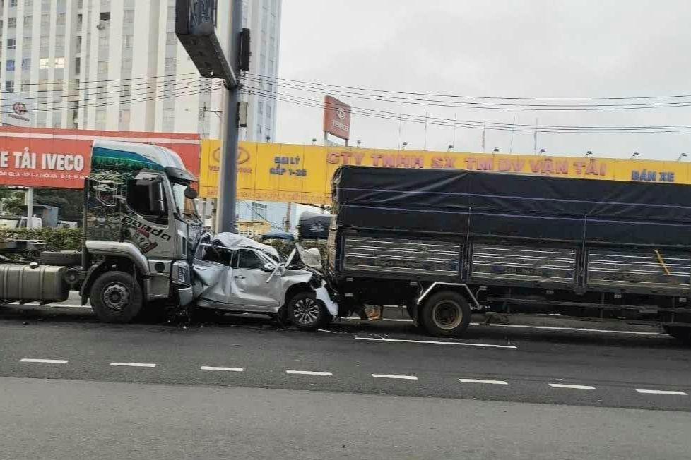 Hiện trường vụ tai nạn. Ảnh: Công Báo.