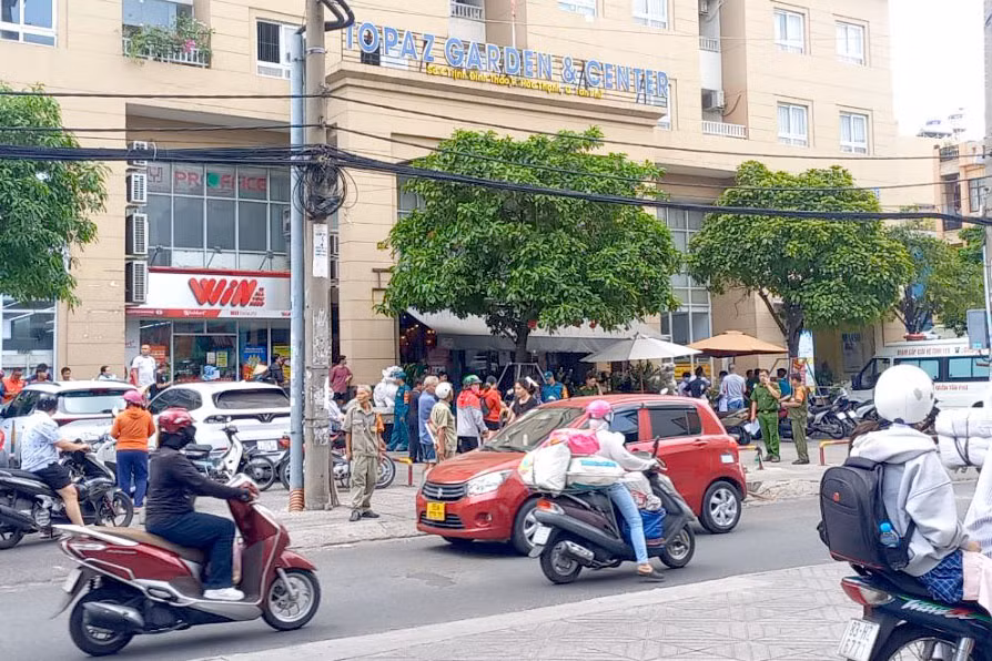 Chung cư xảy ra vụ việc. Ảnh: C.A. Chung cư xảy ra vụ việc. Ảnh: C.A.