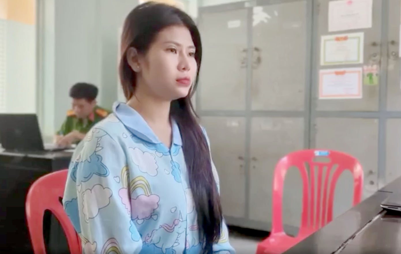 Phương tại cơ quan công an. Ảnh: C.A.