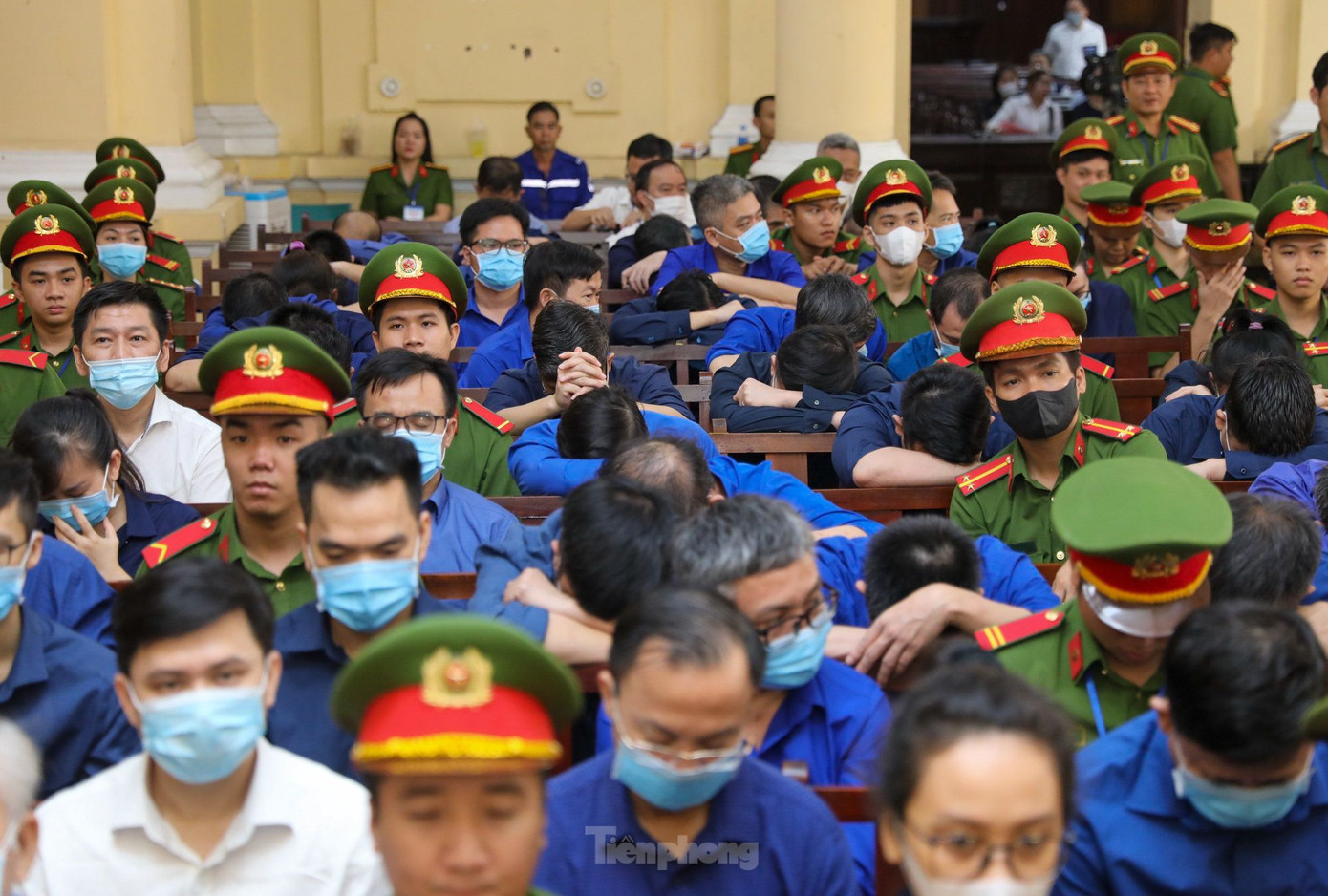 Các bị cáo tại phiên tòa sáng 19/3. Ảnh: Duy Anh. Các bị cáo tại phiên tòa sáng 19/3. Ảnh: Duy Anh.