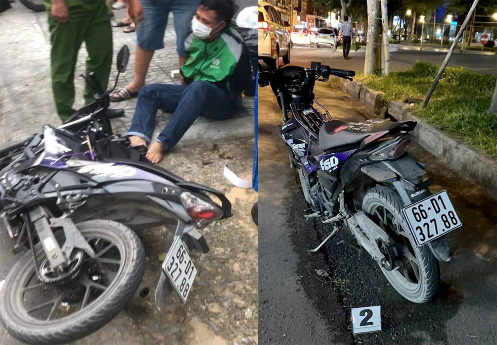 Nghi can Vĩnh cùng phương tiện gây án. Nghi can Vĩnh cùng phương tiện gây án.