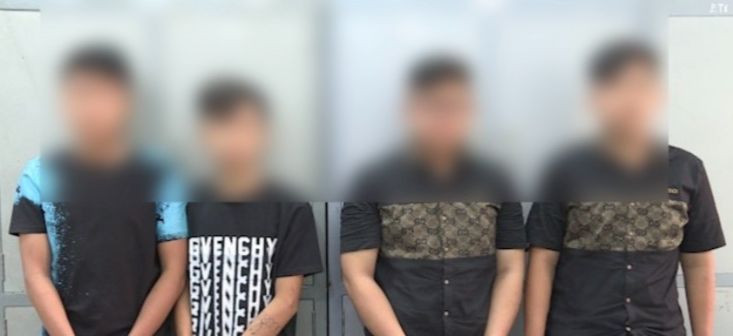 Nhóm của H tại cơ quan công an. Ảnh: Công an cung cấp.