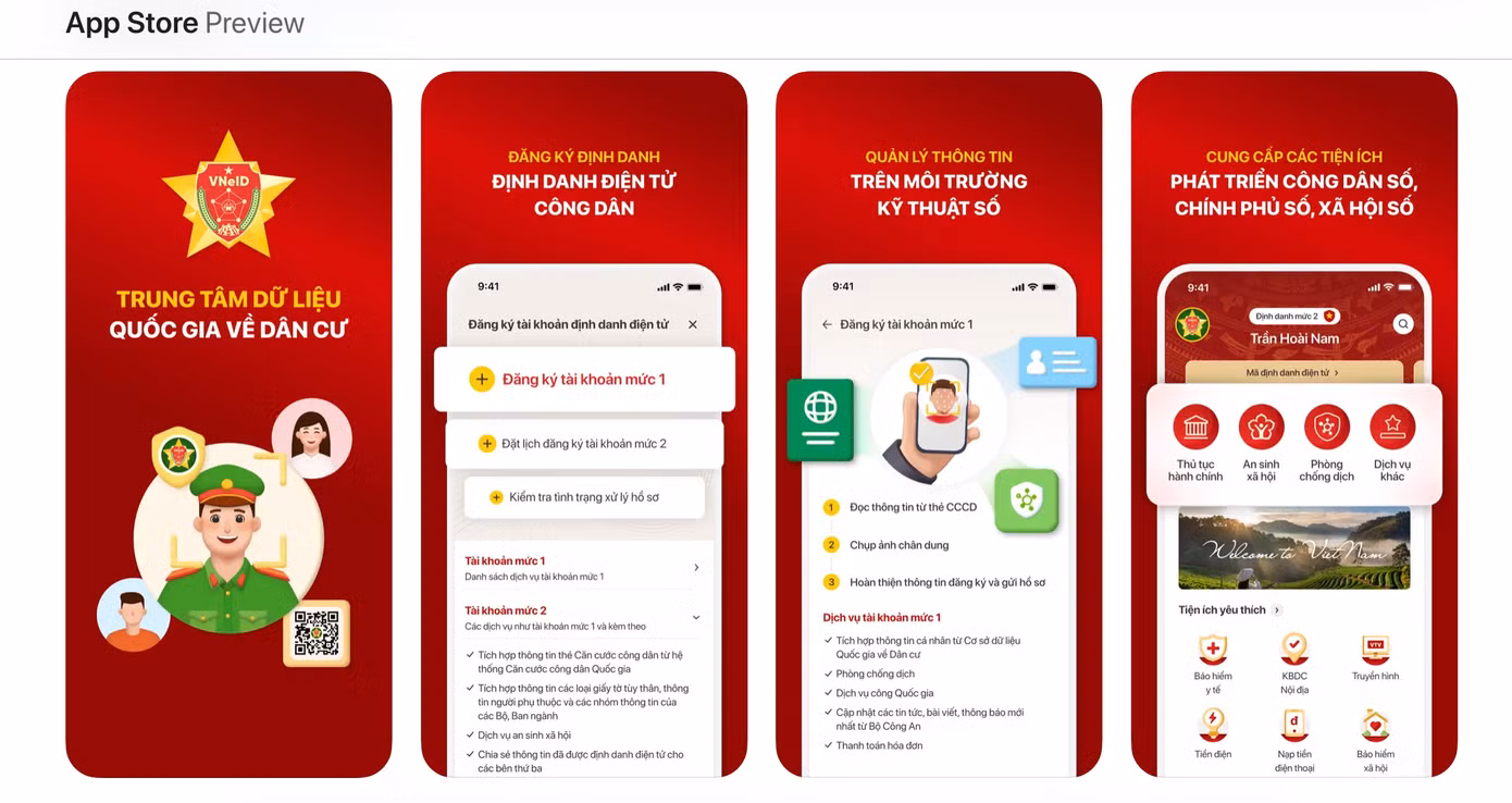 Người dân nên tải ứng dụng VNeID trên App Store đối với hệ điều hành iOS cho điện thoại iPhone để tránh bị lừa đảo. Ảnh chụp màn hình.