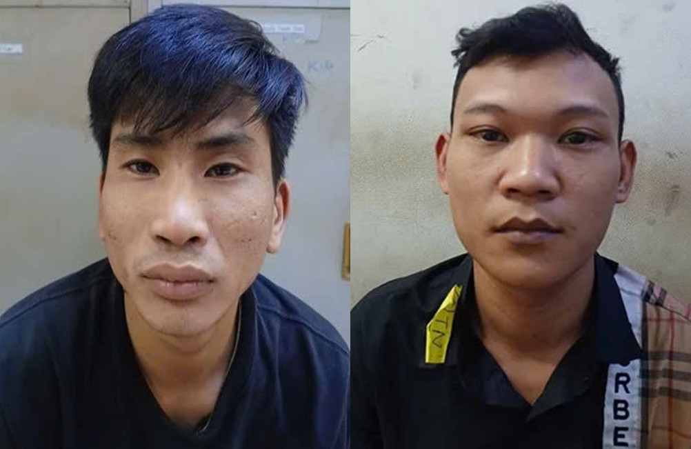 Từ trái qua, Phúc và Nam tại cơ quan công an. Ảnh: C.A. Từ trái qua, Phúc và Nam tại cơ quan công an. Ảnh: C.A.