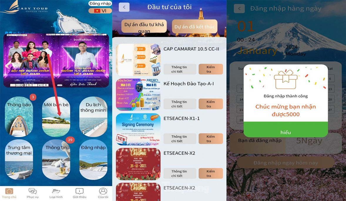 Giao diện của app Easy Tour N. Ảnh: Người dân cung cấp.