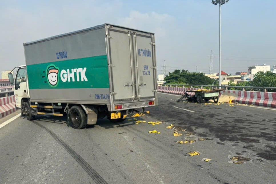 Hiện trường xảy ra tai nạn. Ảnh: C.A. Hiện trường xảy ra tai nạn. Ảnh: C.A.